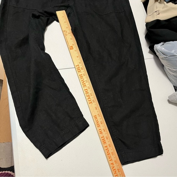 J. Crew 2023 Seaside Pants Linen Blend Black Large Petite LP V2 - Picture 8 of 10